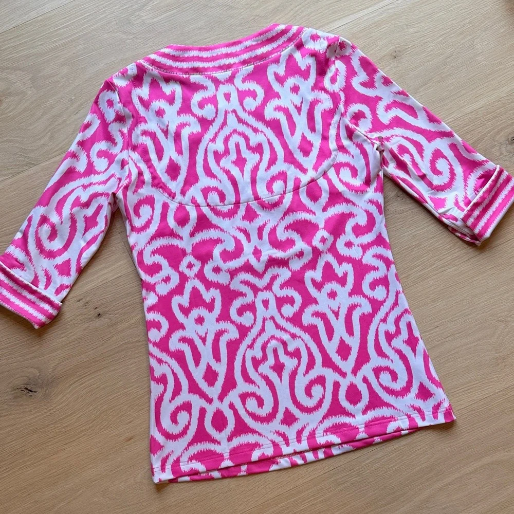 Gretchen Scott Designs Pink and White Tunic Top - Picture 7 of 9